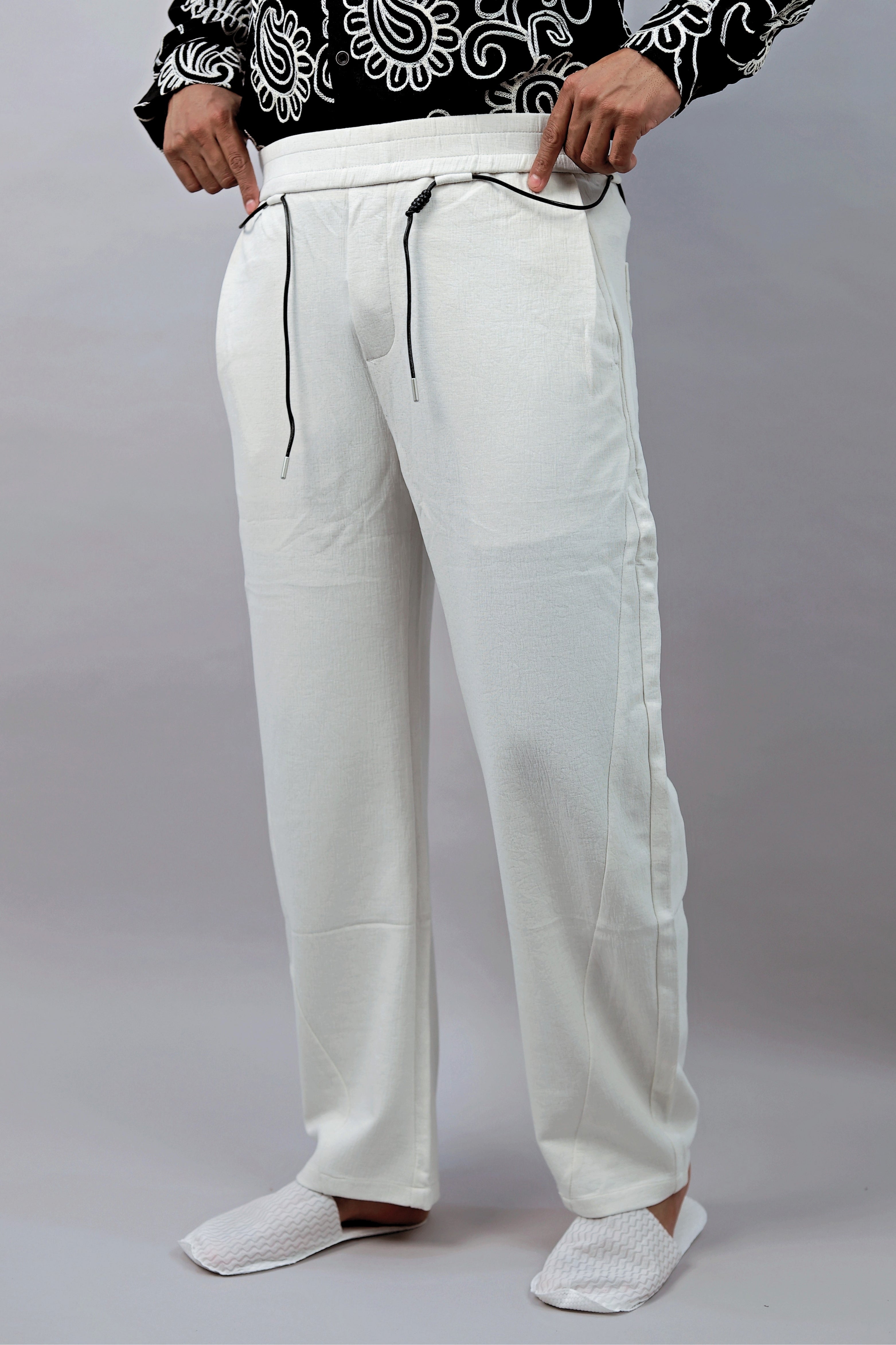 White Straight Fit Pants