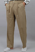 Beige Straight Fit Pants