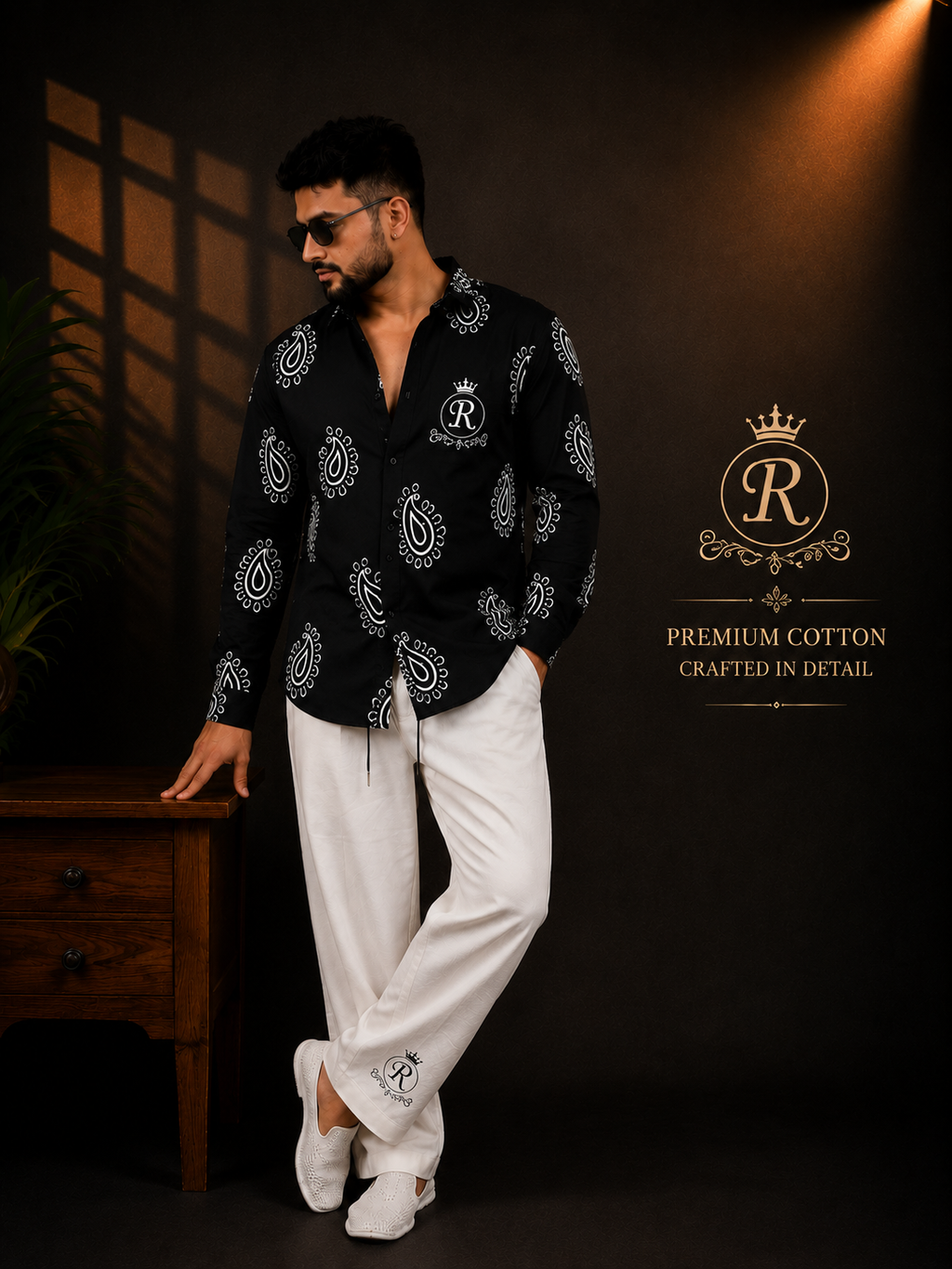 Black Paisley Designer Shirt