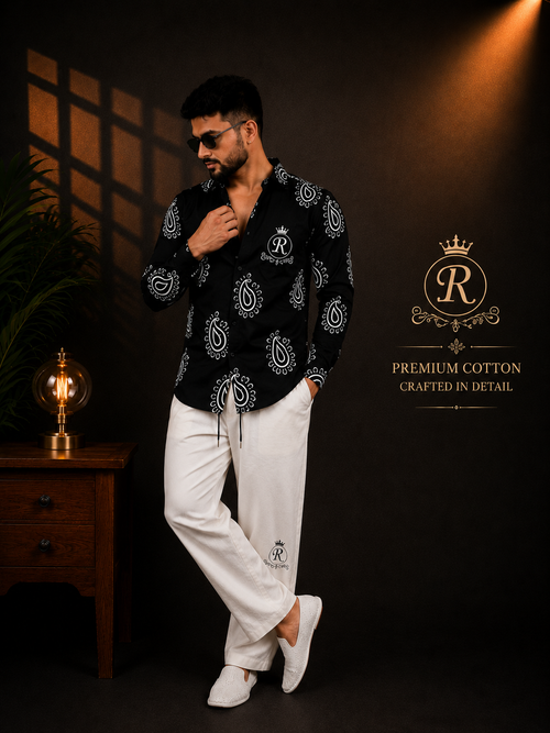 Black Paisley Designer Shirt