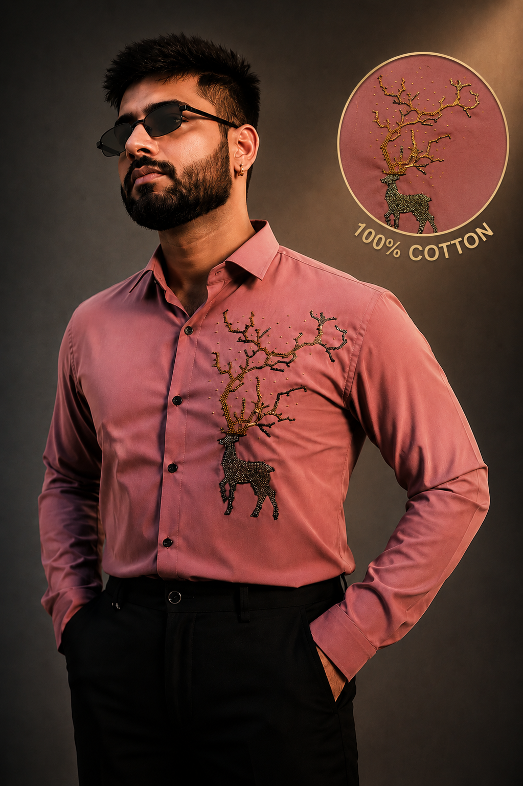 Embroidered Pink Shirt