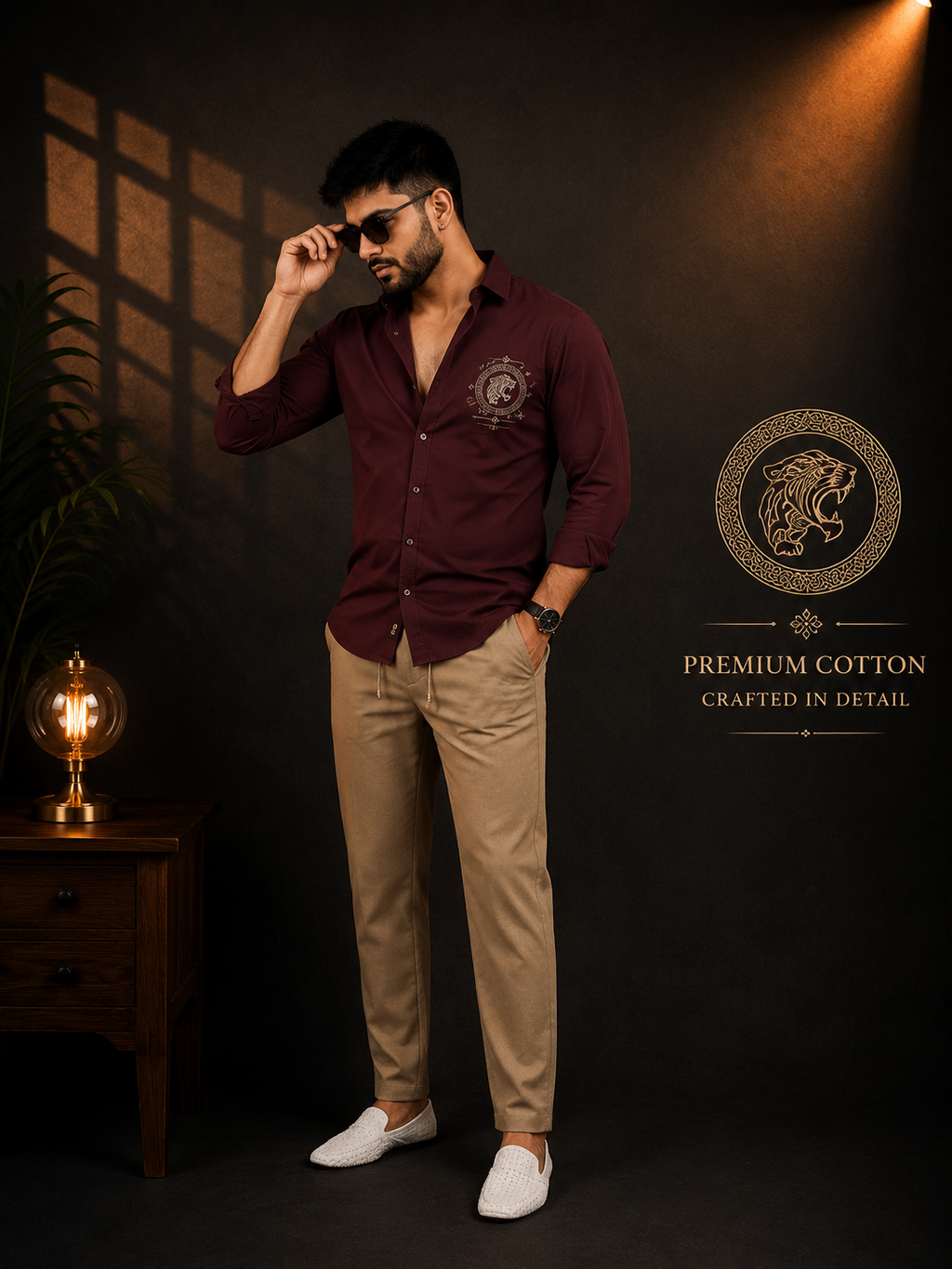 Embroidered Maroon Shirt